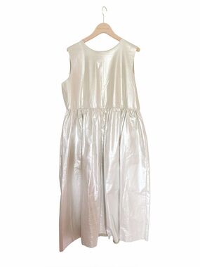 Shrimps Metallic Cream Sleeveless Knee Length Dress Size 14 Cocktail Party